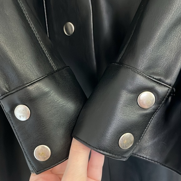 Zara Faux Leather Overshirt Jacket - Picture 6 of 12